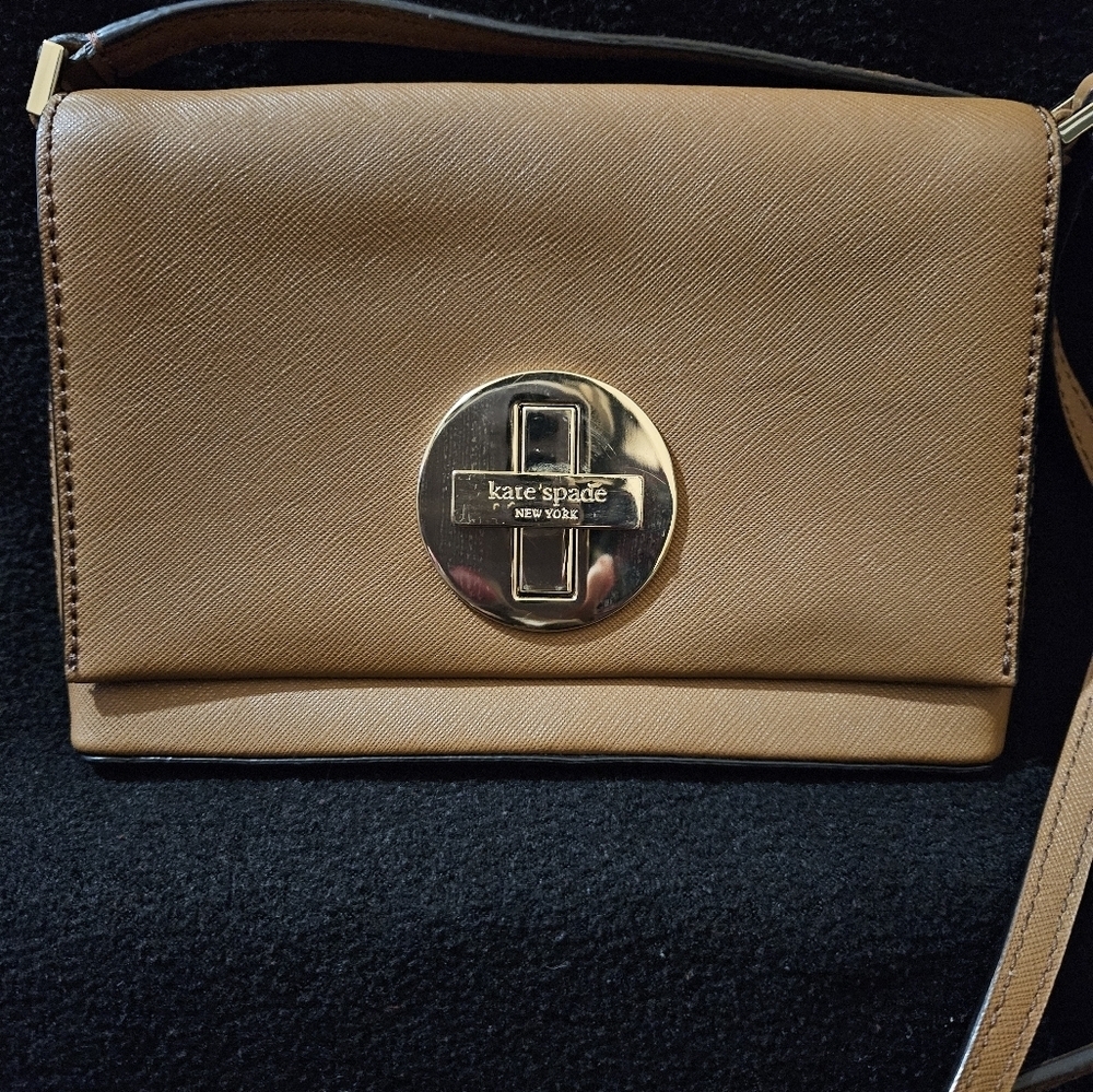 Kate Spade Sally Newberry Lane Leather Camel Brown Color Crossbody - Picture 4 of 16